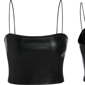 Zaful Faux Leather Plain Tank